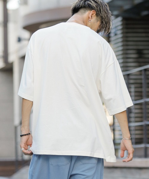 Beno(ビーノ)の「貼付け アーチロゴ ルーズシルエット Tシャツ 【ALASKA】(Tシャツ/カットソー・メンズ・オフホワイト/アイボリー/ブラック/オートミール/ラベンダー・M/L)」の9枚目の写真