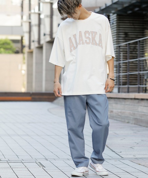 Beno(ビーノ)の「貼付け アーチロゴ ルーズシルエット Tシャツ 【ALASKA】(Tシャツ/カットソー・メンズ・オフホワイト/アイボリー/ブラック/オートミール/ラベンダー・M/L)」の16枚目の写真