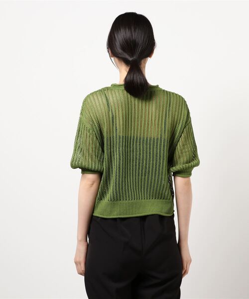 cepo（セポ）の「スカシアミショートニットプルオーバー（ニット/セーター・レディース・グリーン/オレンジ/オフホワイト/ブラック・M）」の21枚目の写真