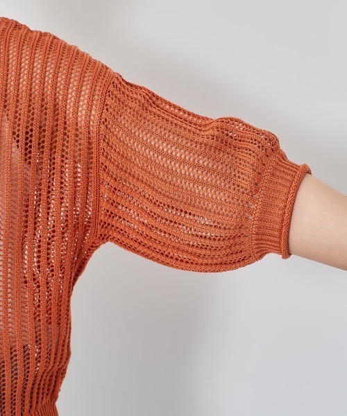 cepo（セポ）の「スカシアミショートニットプルオーバー（ニット/セーター・レディース・グリーン/オレンジ/オフホワイト/ブラック・M）」の16枚目の写真