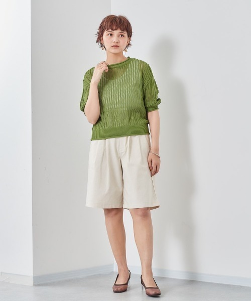 cepo（セポ）の「スカシアミショートニットプルオーバー（ニット/セーター・レディース・グリーン/オレンジ/オフホワイト/ブラック・M）」の20枚目の写真