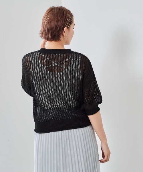 cepo（セポ）の「スカシアミショートニットプルオーバー（ニット/セーター・レディース・グリーン/オレンジ/オフホワイト/ブラック・M）」の18枚目の写真