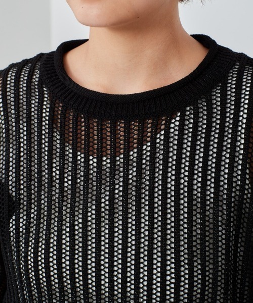 cepo（セポ）の「スカシアミショートニットプルオーバー（ニット/セーター・レディース・グリーン/オレンジ/オフホワイト/ブラック・M）」の19枚目の写真