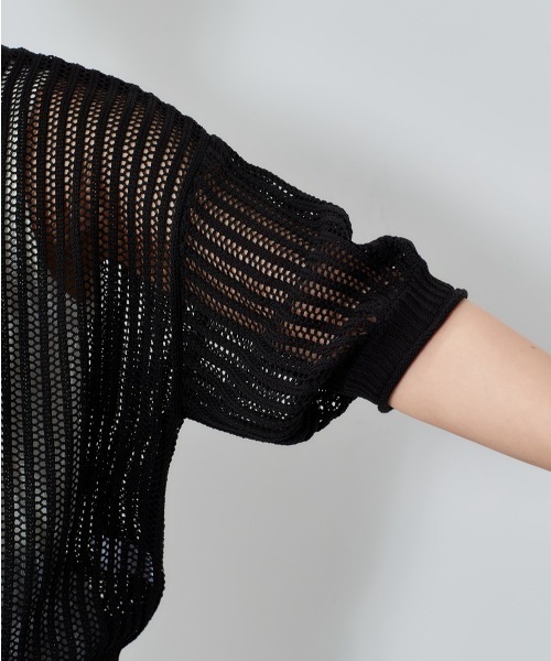 cepo（セポ）の「スカシアミショートニットプルオーバー（ニット/セーター・レディース・グリーン/オレンジ/オフホワイト/ブラック・M）」の9枚目の写真