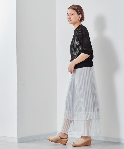 cepo（セポ）の「スカシアミショートニットプルオーバー（ニット/セーター・レディース・グリーン/オレンジ/オフホワイト/ブラック・M）」の6枚目の写真