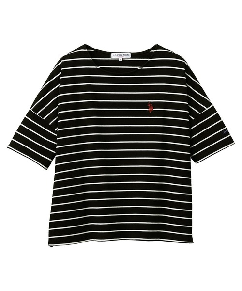 U.S. POLO ASSN.(ユーエスポロアッスン)の「【U.S.POLO ASSN.】綿100%ワンポイント刺繍オーバーサイズ5分袖Tシャツ(Tシャツ/カットソー・レディース・ネイビー/オフホワイト/ピンク/ホワイト系その他/ブラック系その他/モカ/セージグリーン・LL/L/M)」の10枚目の写真
