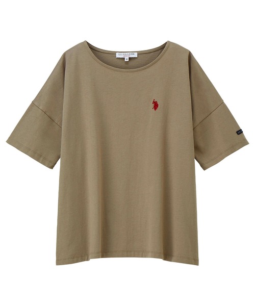 U.S. POLO ASSN.(ユーエスポロアッスン)の「【U.S.POLO ASSN.】綿100%ワンポイント刺繍オーバーサイズ5分袖Tシャツ(Tシャツ/カットソー・レディース・ネイビー/オフホワイト/ピンク/ホワイト系その他/ブラック系その他/モカ/セージグリーン・LL/L/M)」の21枚目の写真
