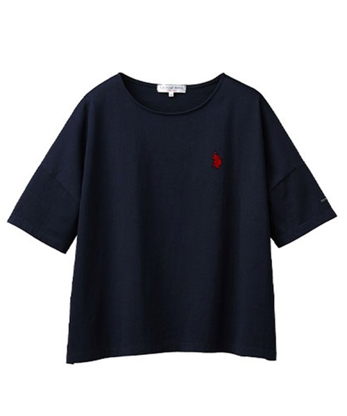 U.S. POLO ASSN.(ユーエスポロアッスン)の「【U.S.POLO ASSN.】綿100%ワンポイント刺繍オーバーサイズ5分袖Tシャツ(Tシャツ/カットソー・レディース・ネイビー/オフホワイト/ピンク/ホワイト系その他/ブラック系その他/モカ/セージグリーン・LL/L/M)」の13枚目の写真