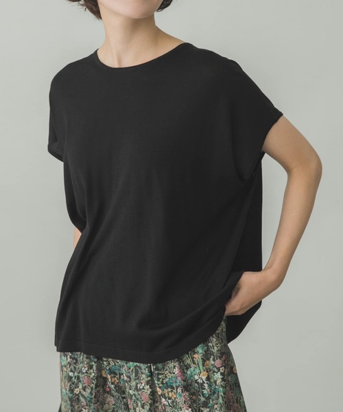 かぐれ（カグレ）の「ウォッシャブルシルクワイドニット（ニット/セーター・レディース・ブラック/ブルー/アイボリー・FREE）」の2枚目の写真