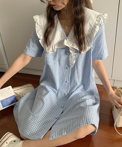 Mayree フリルカラーブルーチェックワンピ 21ss ワンピース Mayree メイリー のファッション通販 Zozotown Mayree フリルカラーブルーチェックワンピ 21ss ワンピース Mayree メイリー のファッション通販 Zozotown
