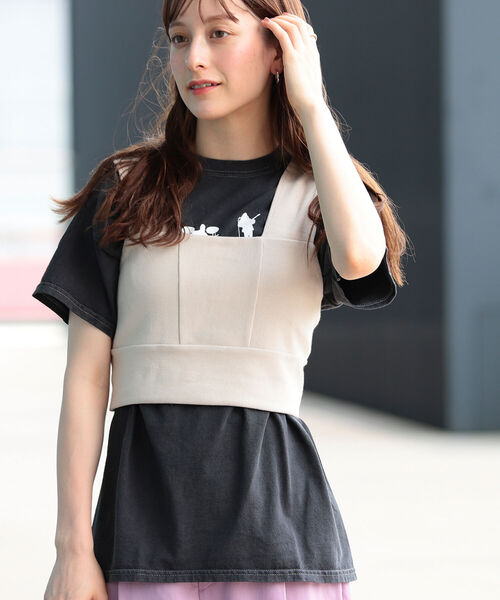 Ray BEAMS（レイビームス）の「Ray BEAMS / リブ キリカエ ビスチェ（その他トップス・レディース・ブラック/ミント/ホワイト系その他6・ONE SIZE）」の12枚目の写真