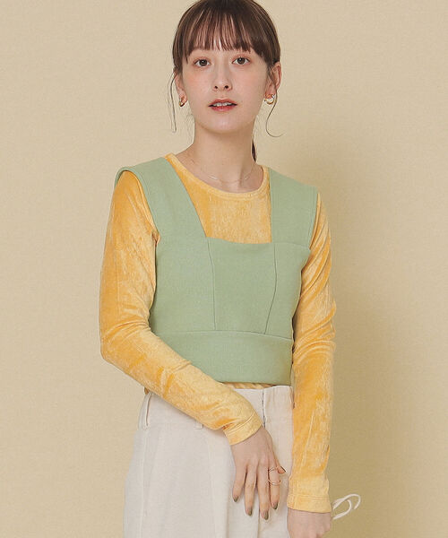 Ray BEAMS（レイビームス）の「Ray BEAMS / リブ キリカエ ビスチェ（その他トップス・レディース・ブラック/ミント/ホワイト系その他6・ONE SIZE）」の16枚目の写真