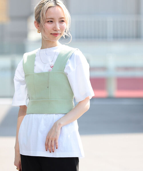 Ray BEAMS（レイビームス）の「Ray BEAMS / リブ キリカエ ビスチェ（その他トップス・レディース・ブラック/ミント/ホワイト系その他6・ONE SIZE）」の19枚目の写真