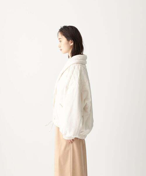 CITEN（シテン）の「＜CITEN（シテン）＞ サテン キルティング ショート ブルゾン（ブルゾン・レディース・オフホワイト・FREE）」の4枚目の写真