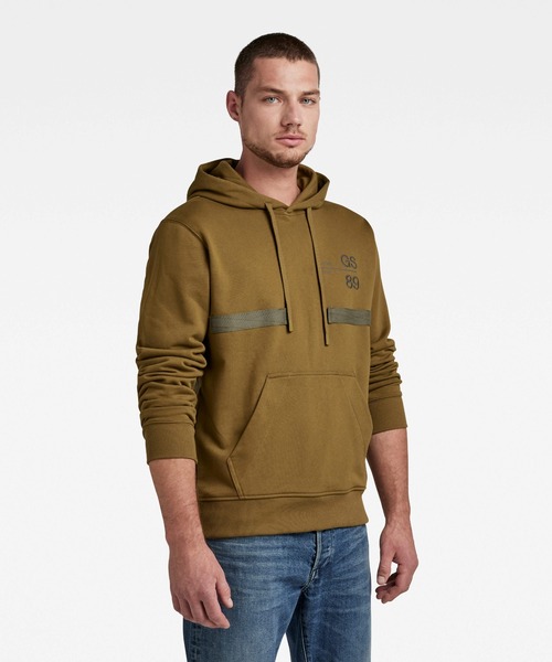 G-STAR（ジースター）の「BACK TAPE HOODED SWEATER/パーカー（パーカー・メンズ・グリーン系その他/ダークブラック・SMALL/MEDIUM/X-SMALL/LARGE）」の6枚目の写真