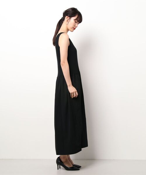 cardo fabrica(カルドファブリカ)の「◇オーガニックWガーゼ ノースリーブ切替ワンピース(ワンピース・レディース・ブラック/オレンジ/キナリ・FREE)」の4枚目の写真