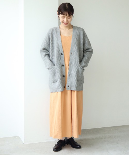 cardo fabrica(カルドファブリカ)の「◇オーガニックWガーゼ ノースリーブ切替ワンピース(ワンピース・レディース・ブラック/オレンジ/キナリ・FREE)」の6枚目の写真
