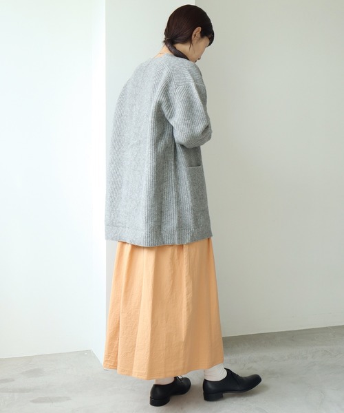cardo fabrica(カルドファブリカ)の「◇オーガニックWガーゼ ノースリーブ切替ワンピース(ワンピース・レディース・ブラック/オレンジ/キナリ・FREE)」の8枚目の写真