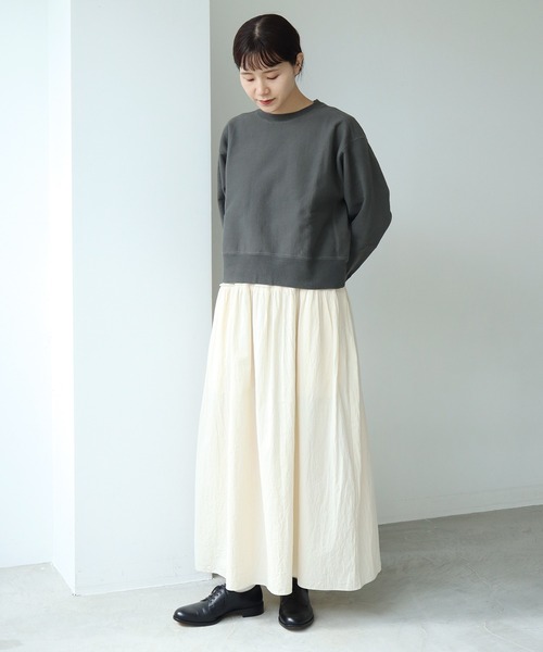 cardo fabrica(カルドファブリカ)の「◇オーガニックWガーゼ ノースリーブ切替ワンピース(ワンピース・レディース・ブラック/オレンジ/キナリ・FREE)」の10枚目の写真