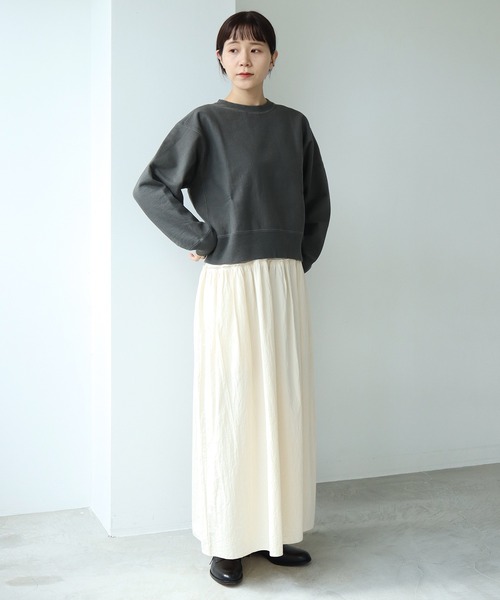 cardo fabrica(カルドファブリカ)の「◇オーガニックWガーゼ ノースリーブ切替ワンピース(ワンピース・レディース・ブラック/オレンジ/キナリ・FREE)」の13枚目の写真