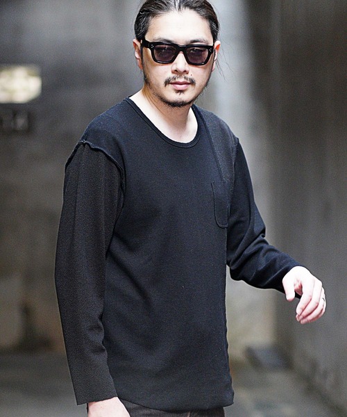 RATTLE TRAP（ラトルトラップ）の「Uネックカットオフウォッシュ加工（Tシャツ/カットソー・メンズ・ホワイト/ブラック/ブラック×ホワイト・LL/M/L）」の22枚目の写真