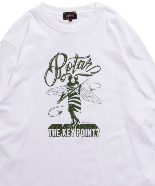 ROTAR（ローター）の「THE KEY POINT LS Tee（Tシャツ/カットソー・メンズ・スミクロ/ホワイト/グリーン・LARGE/MEDIUM/X-LARGE/SMALL）」の2枚目の写真
