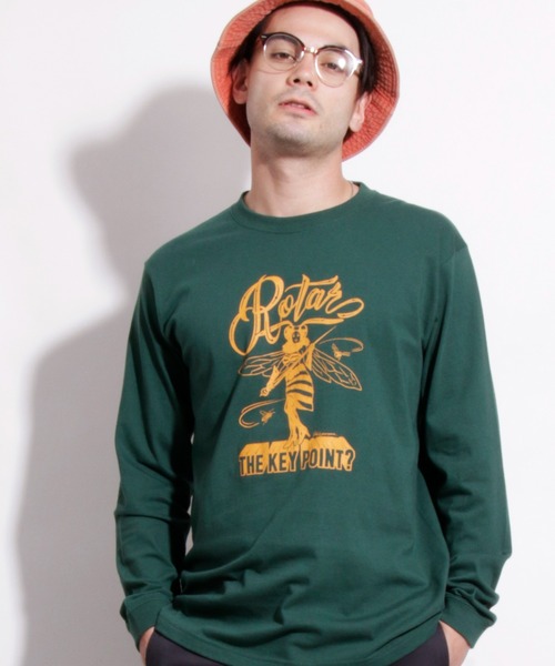 ROTAR（ローター）の「THE KEY POINT LS Tee（Tシャツ/カットソー・メンズ・スミクロ/ホワイト/グリーン・LARGE/MEDIUM/X-LARGE/SMALL）」の4枚目の写真