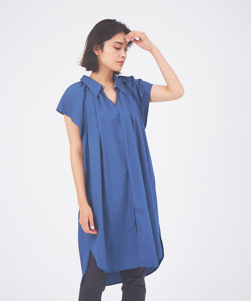 qualite（カリテ）の「ギャザーショルダーロングシャツ（シャツ/ブラウス・レディース・オフホワイト/ブルー・フリー）」の11枚目の写真