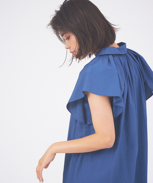 qualite（カリテ）の「ギャザーショルダーロングシャツ（シャツ/ブラウス・レディース・オフホワイト/ブルー・フリー）」の15枚目の写真