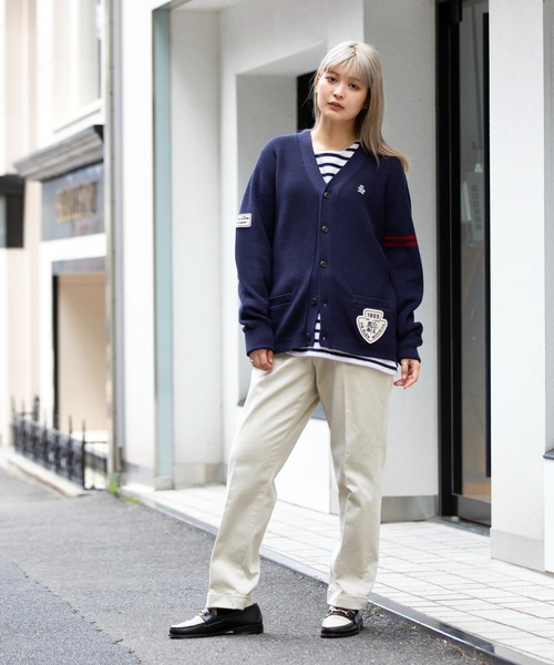 Munsingwear Grand-Slam（マンシングウェア　グランドスラム）の「ウールフリース　バスクシャツ風セーター（ニット/セーター・メンズ・ブラウン/ホワイト×ネイビー・M/L/XL/S）」の20枚目の写真