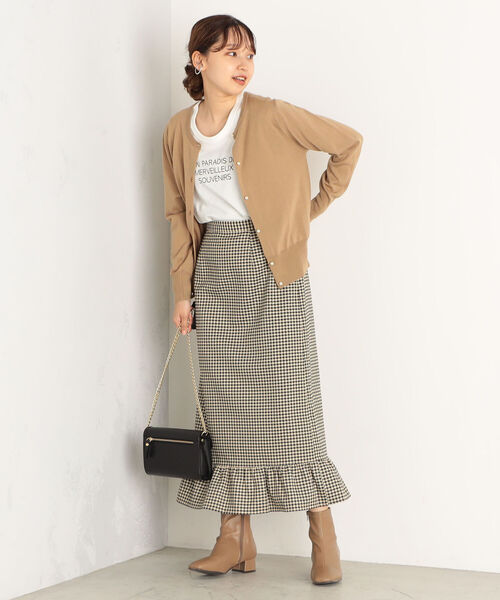 fredy emue（フレディエミュ）の「チェック柄裾フリルスカート（スカート・レディース・ベージュ系その他3/ブラック系その他3・36/38）」の15枚目の写真