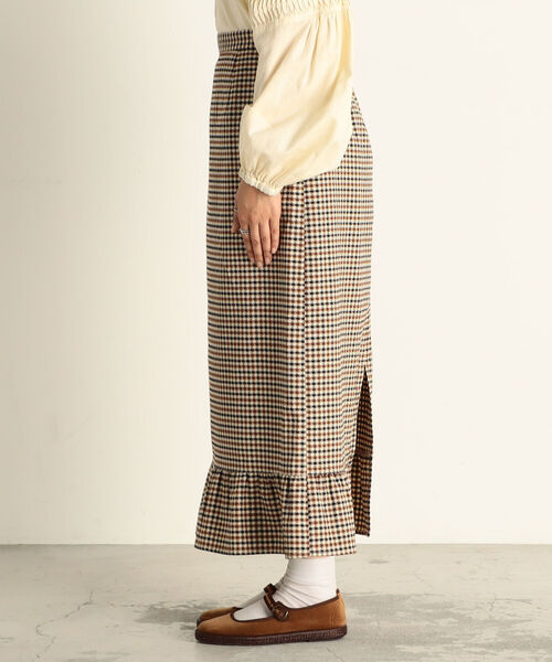 fredy emue（フレディエミュ）の「チェック柄裾フリルスカート（スカート・レディース・ベージュ系その他3/ブラック系その他3・36/38）」の12枚目の写真