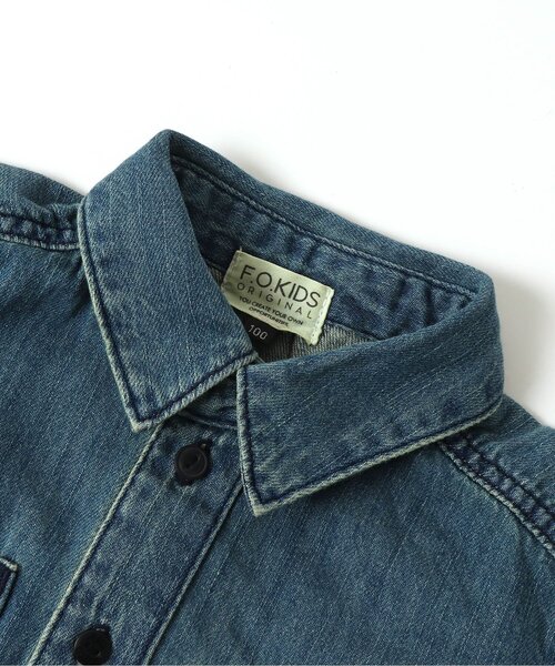 F.O.KIDS(エフオーキッズ)の「/デニムシャツ(シャツ/ブラウス・キッズ・ブルー/ネイビー・90/100/110/120/80/130/95/140)」の4枚目の写真