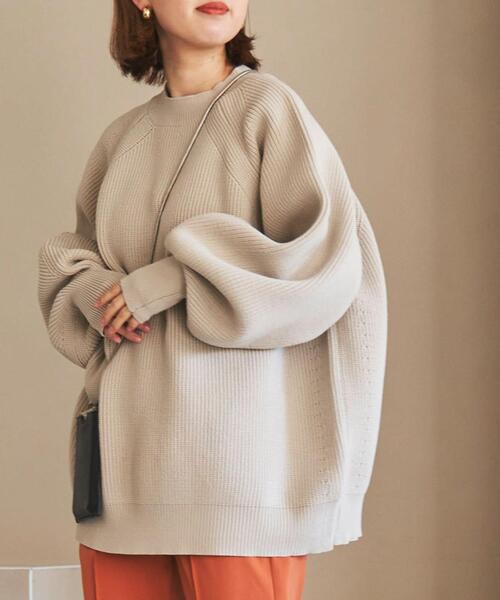 coen（コーエン）の「［洗える］軽量ビッグニットプルオーバー（WEB限定カラー）（ニット/セーター・レディース・オフホワイト/その他2/ベージュ/イエロー/グレー/その他1/ブラック/ライム/ロイヤルブルー・LARGE/MEDIUM）」の4枚目の写真