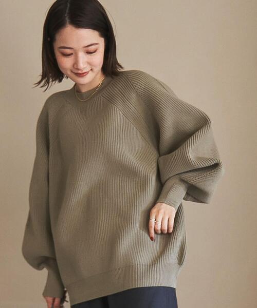 coen（コーエン）の「［洗える］軽量ビッグニットプルオーバー（WEB限定カラー）（ニット/セーター・レディース・オフホワイト/その他2/ベージュ/イエロー/グレー/その他1/ブラック/ライム/ロイヤルブルー・LARGE/MEDIUM）」の3枚目の写真