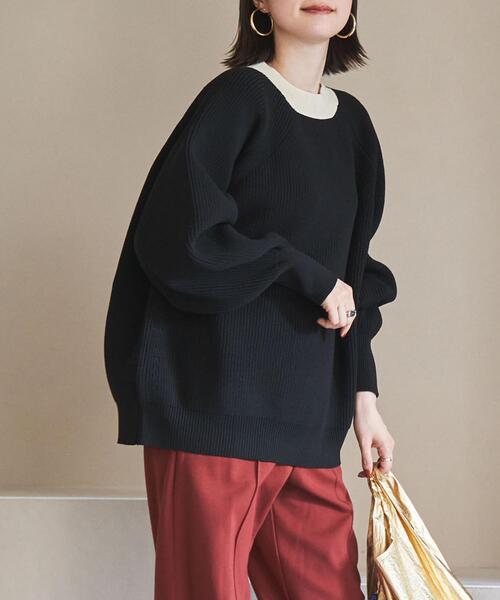 coen（コーエン）の「［洗える］軽量ビッグニットプルオーバー（WEB限定カラー）（ニット/セーター・レディース・オフホワイト/その他2/ベージュ/イエロー/グレー/その他1/ブラック/ライム/ロイヤルブルー・LARGE/MEDIUM）」の21枚目の写真