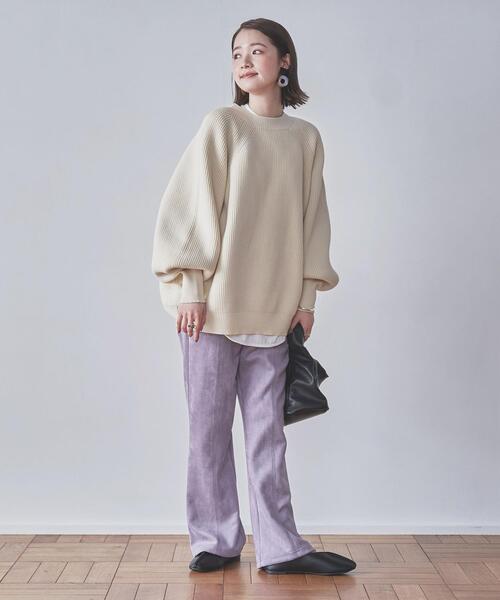 coen（コーエン）の「［洗える］軽量ビッグニットプルオーバー（WEB限定カラー）（ニット/セーター・レディース・オフホワイト/その他2/ベージュ/イエロー/グレー/その他1/ブラック/ライム/ロイヤルブルー・LARGE/MEDIUM）」の12枚目の写真