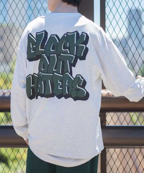 WEGO(ウィゴー)の「WEGO/グラフィティバックロゴロンT(Tシャツ/カットソー・メンズ・オートミール/杢グレー・LARGE/SMALL/MEDIUM)」の2枚目の写真