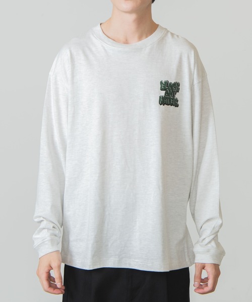 WEGO(ウィゴー)の「WEGO/グラフィティバックロゴロンT(Tシャツ/カットソー・メンズ・オートミール/杢グレー・LARGE/SMALL/MEDIUM)」の4枚目の写真