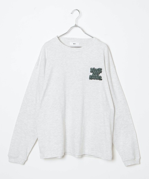 WEGO(ウィゴー)の「WEGO/グラフィティバックロゴロンT(Tシャツ/カットソー・メンズ・オートミール/杢グレー・LARGE/SMALL/MEDIUM)」の7枚目の写真