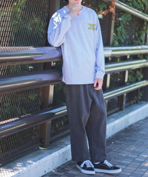 WEGO(ウィゴー)の「WEGO/グラフィティバックロゴロンT(Tシャツ/カットソー・メンズ・オートミール/杢グレー・LARGE/SMALL/MEDIUM)」の3枚目の写真