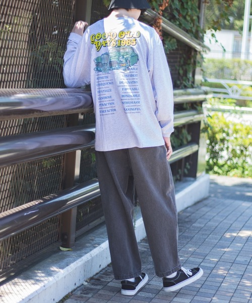 WEGO(ウィゴー)の「WEGO/グラフィティバックロゴロンT(Tシャツ/カットソー・メンズ・オートミール/杢グレー・LARGE/SMALL/MEDIUM)」の18枚目の写真