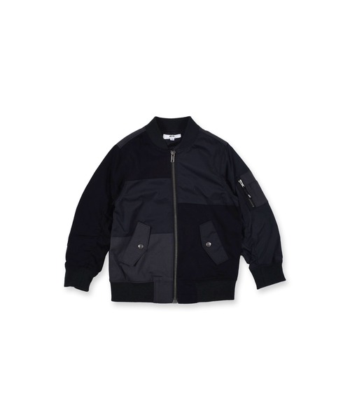 WASK（ワスク）の「WASK/異素材 切り替え パッチワーク MA-1 (100~160cm)（ブルゾン・キッズ・グリーン/ブラック・150/140/130/160/120/110/100）」の10枚目の写真