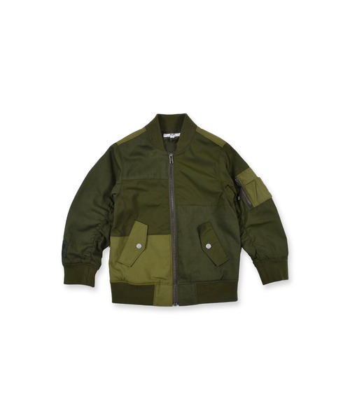 WASK（ワスク）の「WASK/異素材 切り替え パッチワーク MA-1 (100~160cm)（ブルゾン・キッズ・グリーン/ブラック・150/140/130/160/120/110/100）」の18枚目の写真