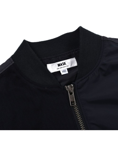 WASK（ワスク）の「WASK/異素材 切り替え パッチワーク MA-1 (100~160cm)（ブルゾン・キッズ・グリーン/ブラック・150/140/130/160/120/110/100）」の12枚目の写真