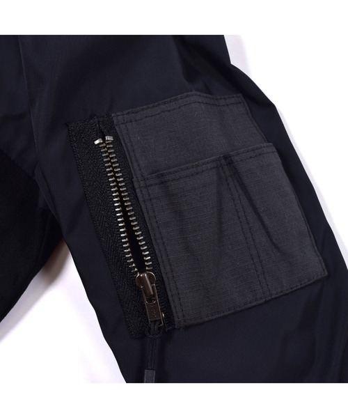 WASK（ワスク）の「WASK/異素材 切り替え パッチワーク MA-1 (100~160cm)（ブルゾン・キッズ・グリーン/ブラック・150/140/130/160/120/110/100）」の15枚目の写真