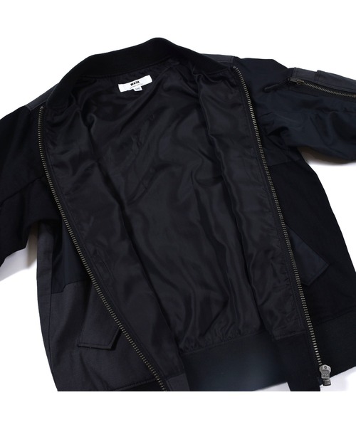 WASK（ワスク）の「WASK/異素材 切り替え パッチワーク MA-1 (100~160cm)（ブルゾン・キッズ・グリーン/ブラック・150/140/130/160/120/110/100）」の17枚目の写真