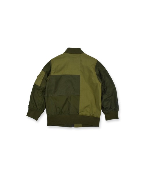 WASK（ワスク）の「WASK/異素材 切り替え パッチワーク MA-1 (100~160cm)（ブルゾン・キッズ・グリーン/ブラック・150/140/130/160/120/110/100）」の19枚目の写真