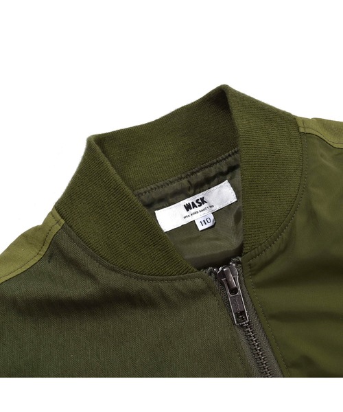 WASK（ワスク）の「WASK/異素材 切り替え パッチワーク MA-1 (100~160cm)（ブルゾン・キッズ・グリーン/ブラック・150/140/130/160/120/110/100）」の20枚目の写真