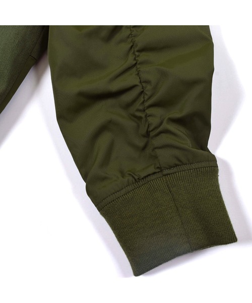 WASK（ワスク）の「WASK/異素材 切り替え パッチワーク MA-1 (100~160cm)（ブルゾン・キッズ・グリーン/ブラック・150/140/130/160/120/110/100）」の22枚目の写真